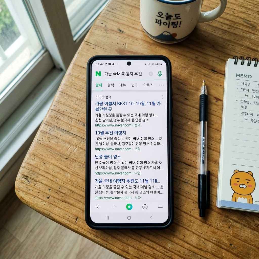 한국어 키워드가 포함된 검색 엔진 결과 페이지 화면 캡처