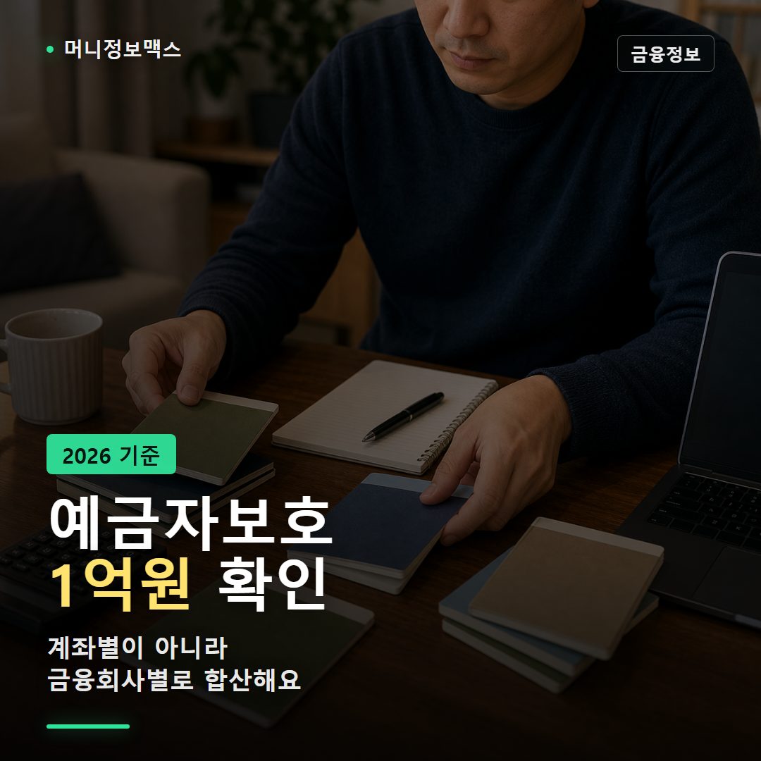 예금자보호 한도 2026, 1억원 적용 기준과 확인법