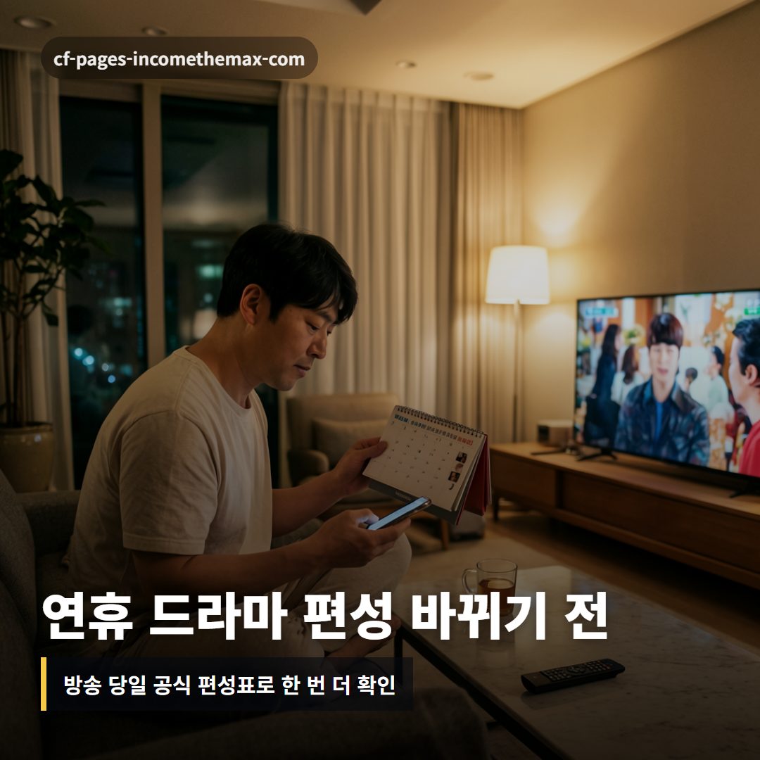 지상파 드라마 편성표 연휴 변경 확인법 2026
